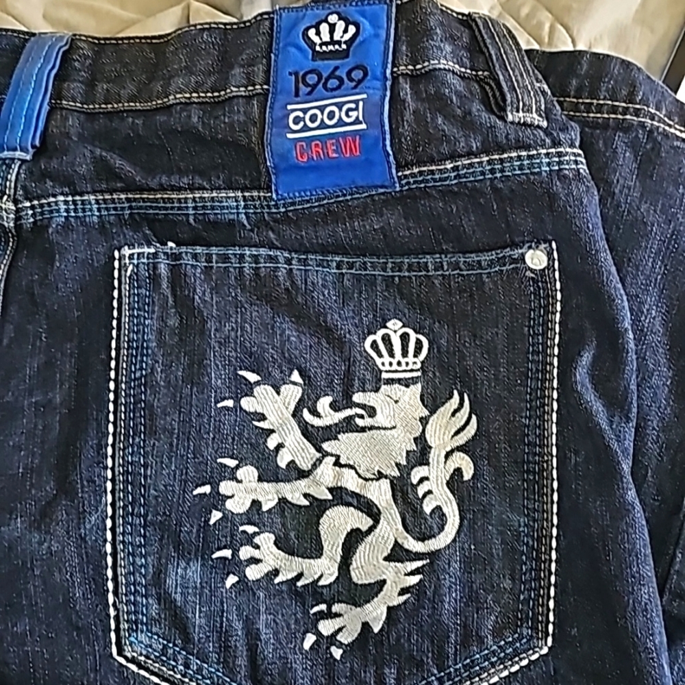 Coogi Crew Polo 5xl Royal Blue & Blue Jean Short Coogi Crew W42 L16